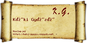 Kéki Győző névjegykártya